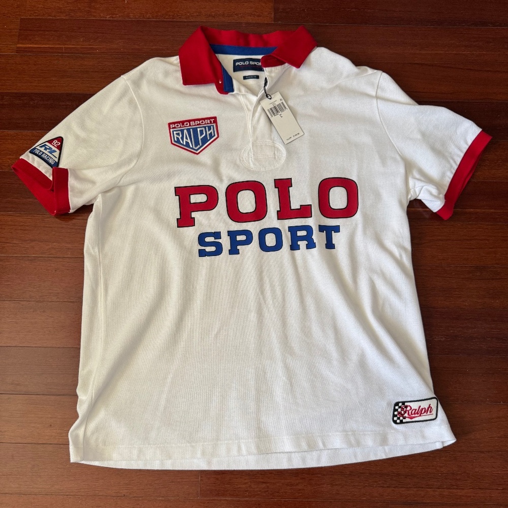 NWT Ralph Lauren Polo Sport Racing Patch Shirt Large